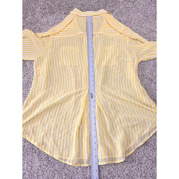 Torrid Womens L Career Office Preppy Striped Button Back Lightweight Sheer Tunic - Picture 9 of 9